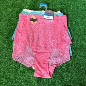 Secret Treasures 3 Pack All Over Laces Pink Boyshorts Panties Plus Size 3XL NEW